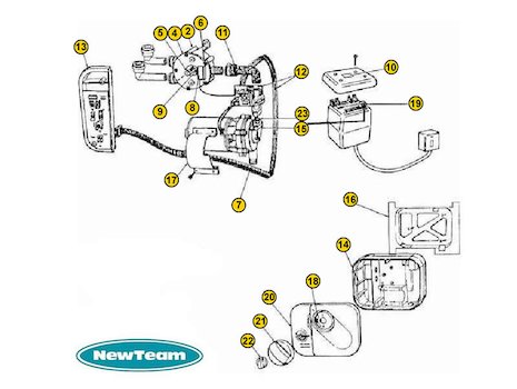 Newteam 2500 Manual (2500) spares breakdown diagram