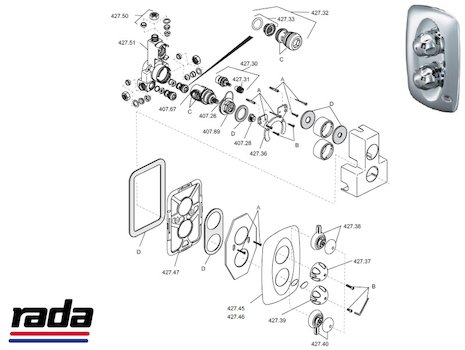 Rada Exact-3B (1.0.427.02.1) spares breakdown diagram