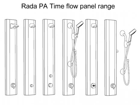 Rada PA-215TFW shower panel assembly - white (1.1613.047) spares breakdown diagram