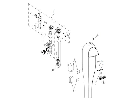 Rada S.PA 1 shower panel - white (1.1776.002) spares breakdown diagram