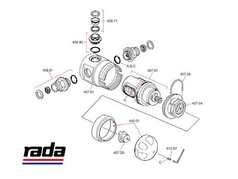 Rada 215-T3 OEM spares breakdown diagram