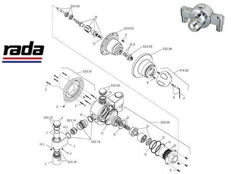 Rada 425-T3 (1523.037) spares breakdown diagram