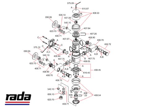 Rada Exact-3 (2003-on) (1.0.408.01.3) spares breakdown diagram