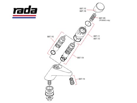 Rada Presto TF2000/TF2000S (TF2000/TF2000S) spares breakdown diagram