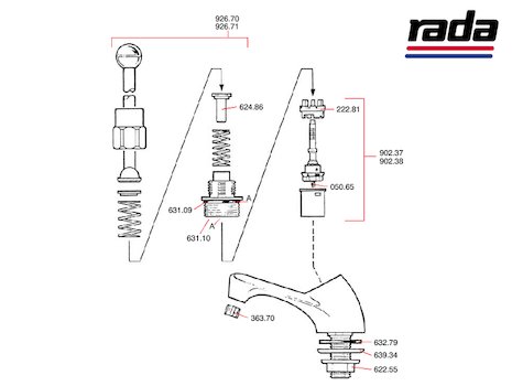 Rada TF705 (TF705) spares breakdown diagram