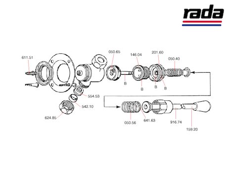 Rada TF750 (TF750) spares breakdown diagram