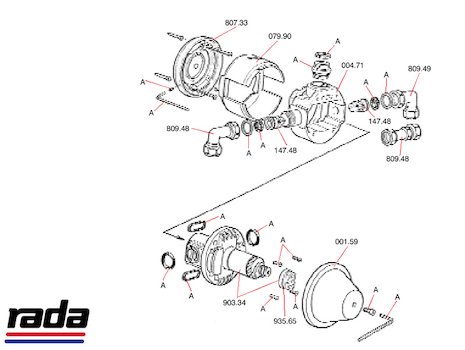 Rada UBX (UBX) spares breakdown diagram