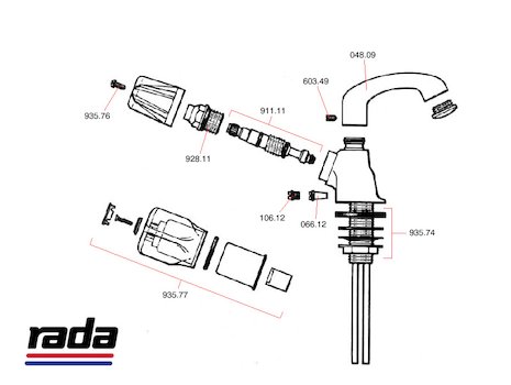 Rada Unatap 11 (Unatap 11) spares breakdown diagram