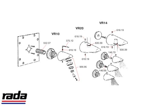 Rada VR10 (VR10) spares breakdown diagram