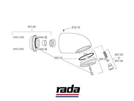 Rada VR115 (1.0.098.83.1) spares breakdown diagram