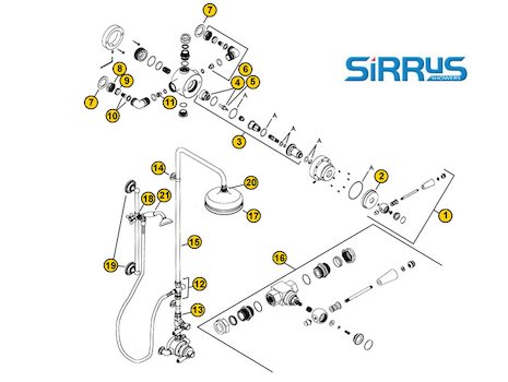 Sirrus Renaissance Grande (Grande) spares breakdown diagram