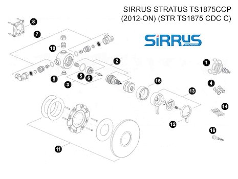 Sirrus Stratus TS1875CCP (2012-on) (STR TS1875 CDC C) spares breakdown diagram