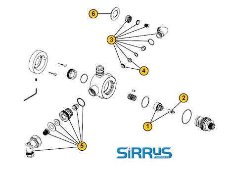 Sirrus TS1400 (TS1400) spares breakdown diagram