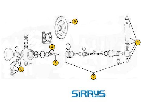 Sirrus TS1500 Antique (TS1500) spares breakdown diagram
