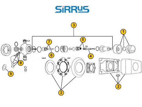 Sirrus TS1500 (TS1500) spares breakdown diagram