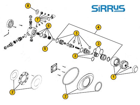 Sirrus TS1600 (TS1600) spares breakdown diagram
