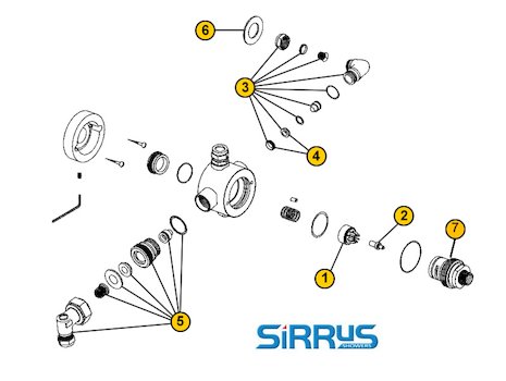 Sirrus TS1700 (TS1700) spares breakdown diagram