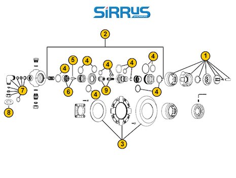 Sirrus TS1850 (TS1850) spares breakdown diagram