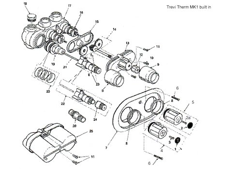 Trevi Therm MK1 built in 300 thermostatic spares breakdown diagram