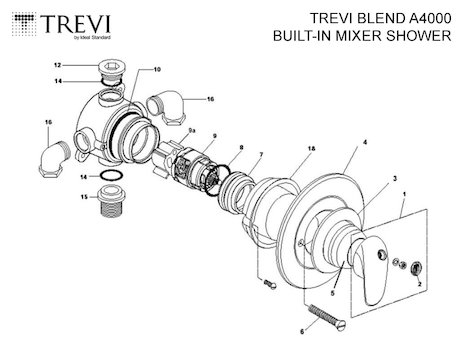 Trevi Blend Built-in A4000 (Blend A4000) spares breakdown diagram