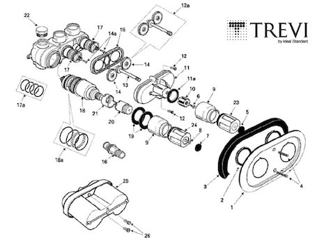 Trevi Boost Mk 1 Built-in E9005AA (Boost E9005AA) spares breakdown diagram