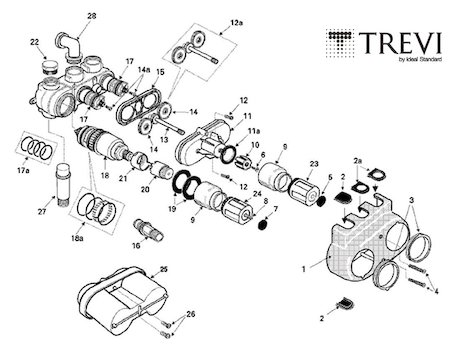 Trevi Boost Exposed E9105AA (Boost E9105AA) spares breakdown diagram