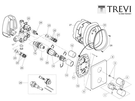 Trevi Glance Built-in A5346AA (Glance A5346AA) spares breakdown diagram