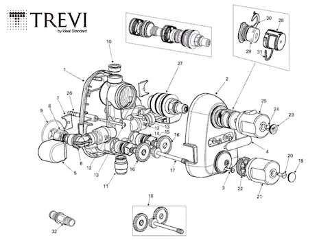 Trevi Therm MK2 Exposed A3200 (A3200) spares breakdown diagram