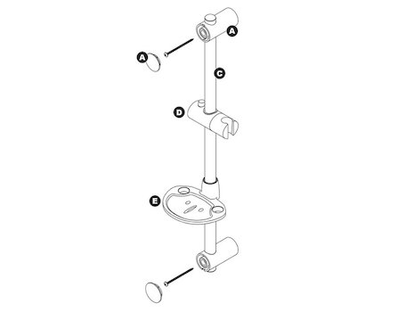 Triton David riser rail set - white/chrome (TSKDAVIWC) spares breakdown diagram