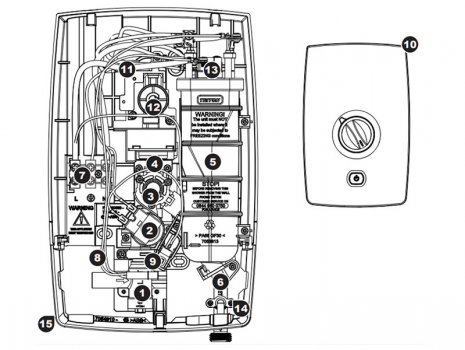 Triton Elora electric shower (Elora) spares breakdown diagram