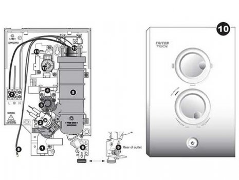 Triton T80z Eco electric shower (T80z Eco) spares breakdown diagram