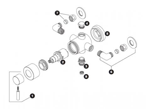 Triton Thames mini exposed sequential thermostatic mixer shower spares breakdown diagram