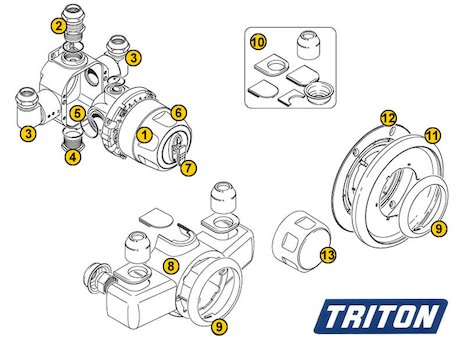 Triton Aquasensation AS6000 AS7000 Pumped (Aquasensation) spares breakdown diagram