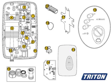 Triton Aspirante Remote (Aspirante) spares breakdown diagram