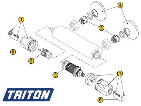 Triton Dove Bar Mixer Shower (Dove) spares breakdown diagram