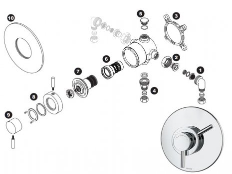 Triton Elina Dual Built-in (Elina) spares breakdown diagram