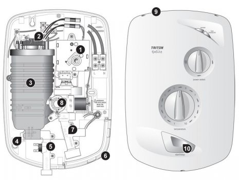 Triton Excite (Excite) spares breakdown diagram