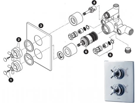 Triton Mersey Dual Concealed (Mersey Dual) spares breakdown diagram