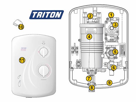 Triton Seville (Seville) spares breakdown diagram