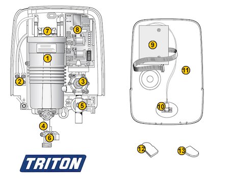 Triton T100e Care (New Style) (T100e Care) spares breakdown diagram