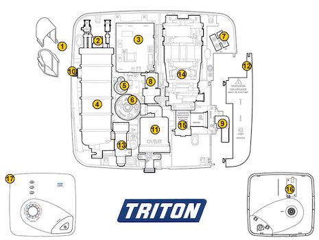 Triton T150z Pumped (T150z) spares breakdown diagram