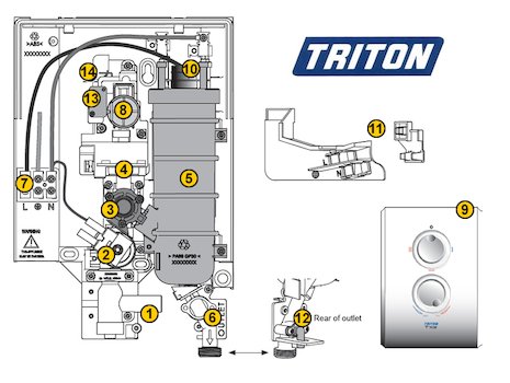 Triton T70z (T70z) spares breakdown diagram