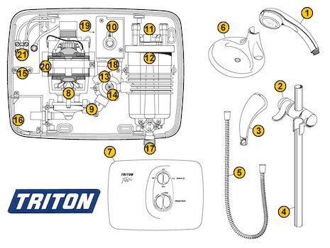 Triton T90i Pumped (T90i Pumped) spares breakdown diagram