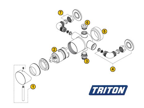 Triton Thames Single Lever (Thames) spares breakdown diagram