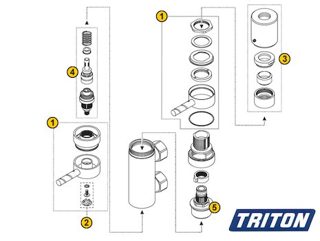 Triton Thames Vertical (Thames) spares breakdown diagram