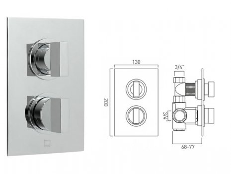 Vado Notion concealed shower valve single outlet (NOT-148C-3/4-C/P) spares breakdown diagram